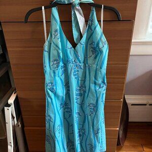 Lilly Pulitzer halter mini dress with aquatic print